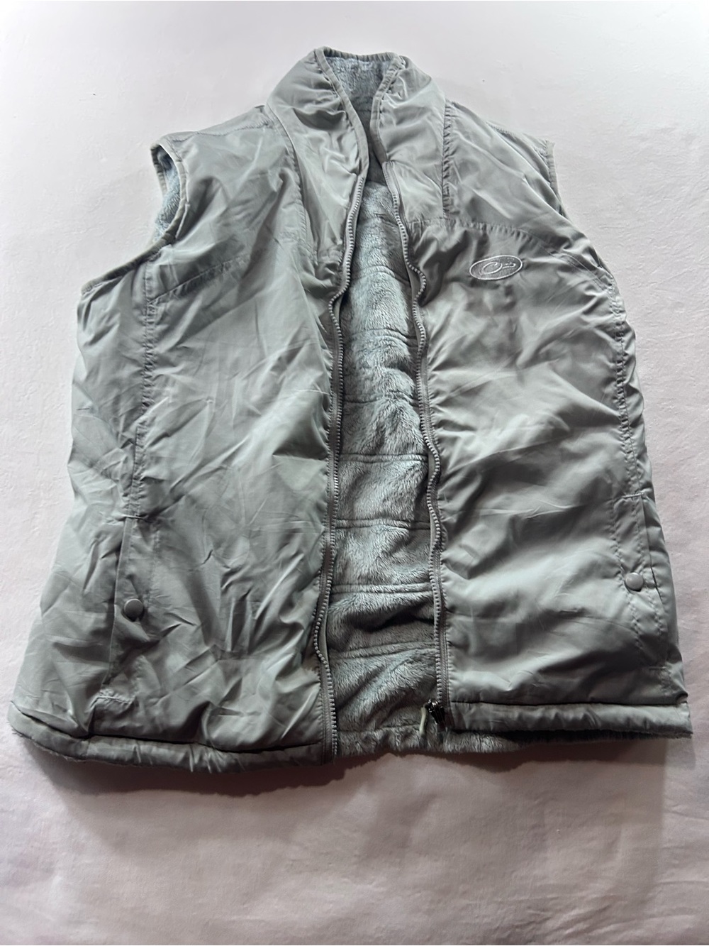 Lady Drake Reversible Cumulus  Vest Grey Vintage Excellent XL
